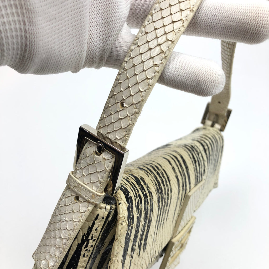 FENDI PYTHON SNAKESKIN BAGUETTE SHOULDER BAG