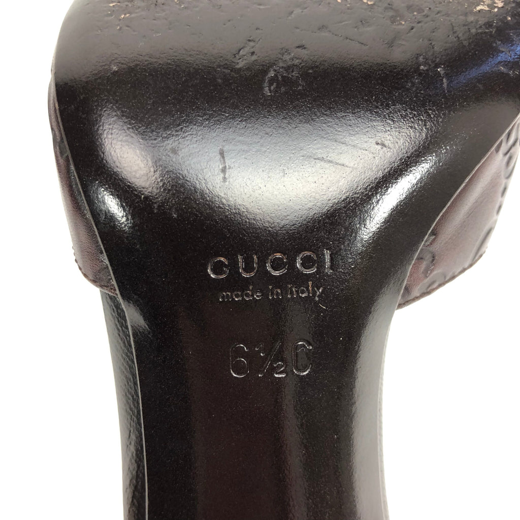 GUCCI MONOGRAM HORSEBIT HEELS -  UK 4.5 / US 6.5 / EU 37.5