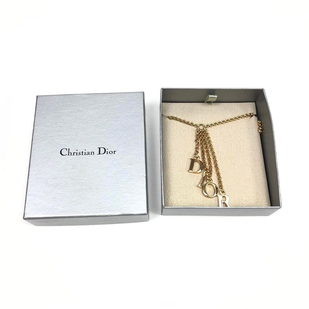 CHRISTIAN DIOR SPELL-OUT NECKLACE