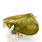 CHRISTIAN DIOR CROCODILE SADDLE BAG