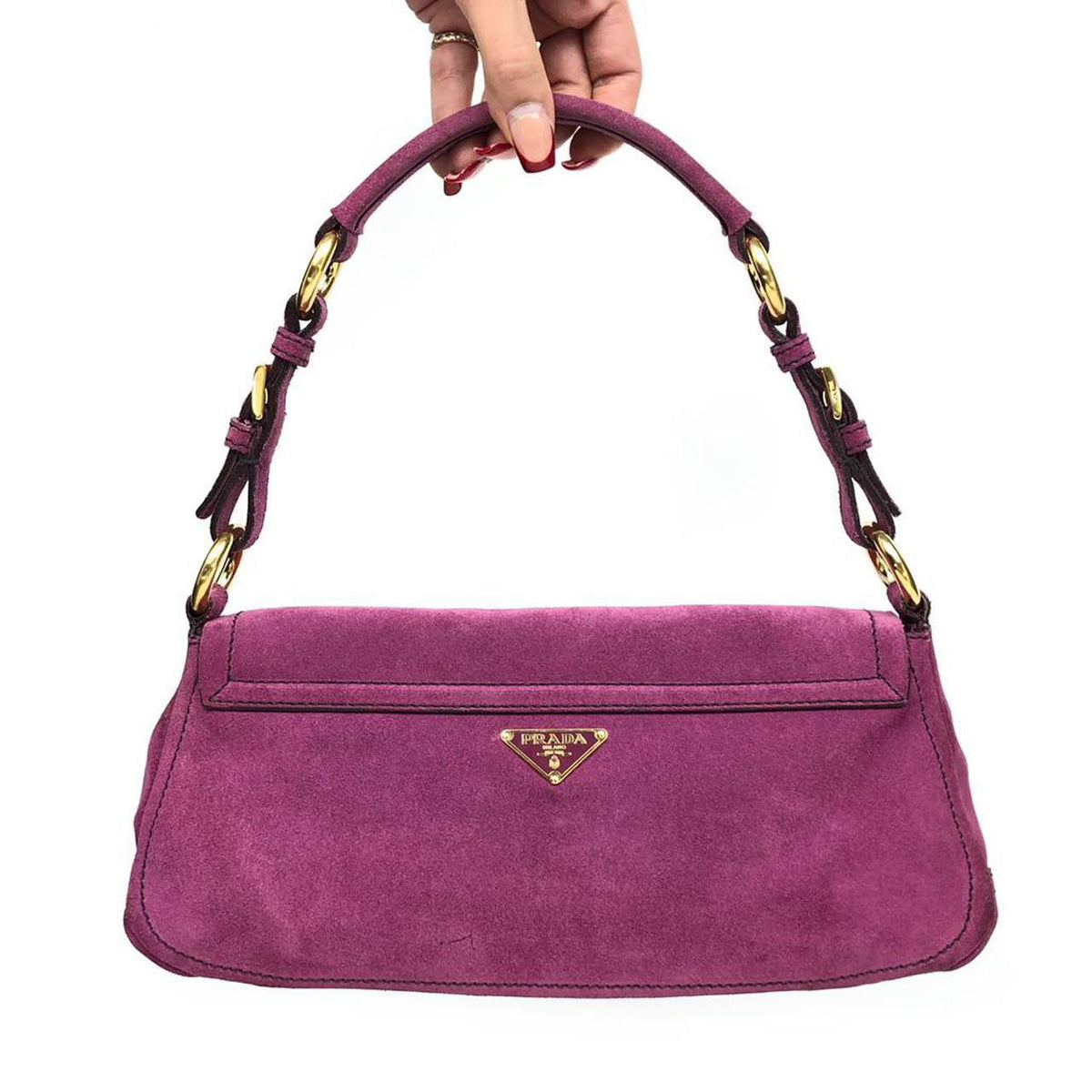 PRADA SUEDE SHOULDER BAG