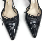 CHANEL LOGO BOW SLING-BACK MULE HEELS - UK 3 / US 5 / EU 36