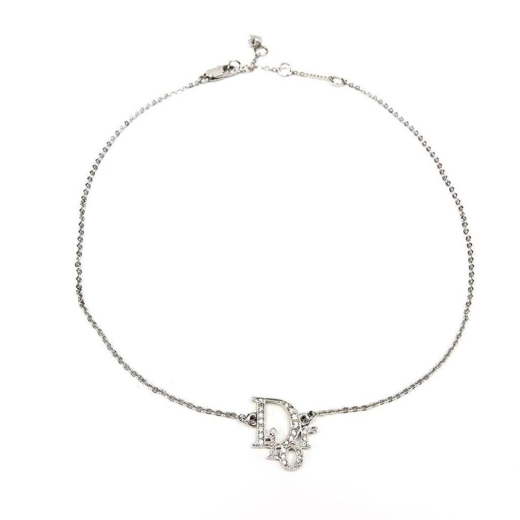 CHRISTIAN DIOR JEWELLED MONOGRAM NECKLACE