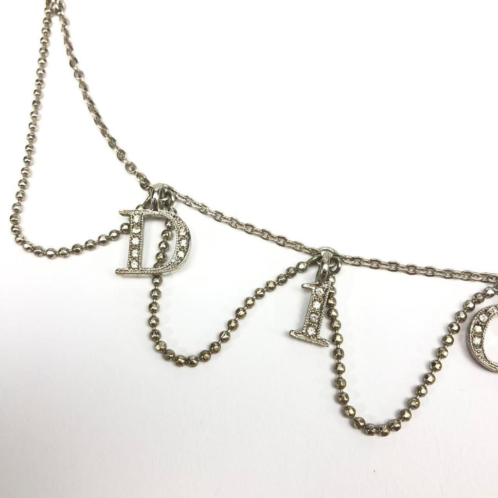 CHRISTIAN DIOR JEWELLED SPELL-OUT NECKLACE