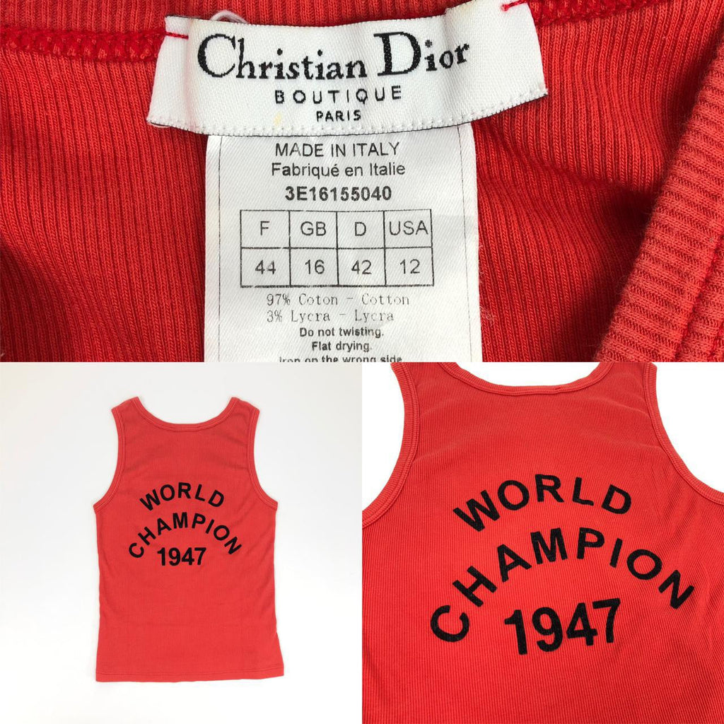CHRISTIAN DIOR RIBBED ‘J’ADORE DIOR’ TOP