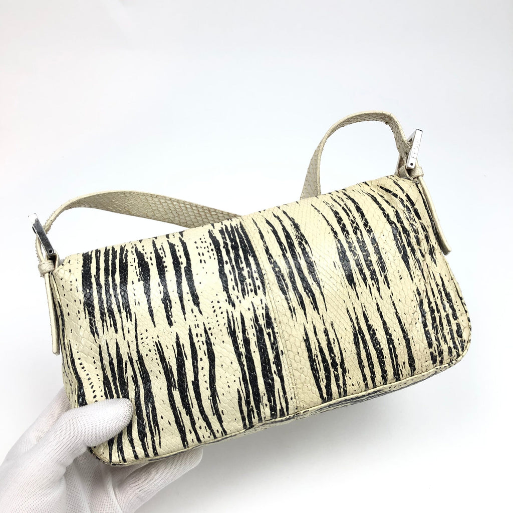 FENDI PYTHON SNAKESKIN BAGUETTE SHOULDER BAG