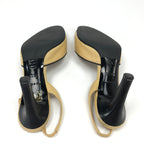 CHANEL LOGO BOW SLING-BACK MULE HEELS