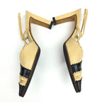 CHANEL LOGO SLING-BACK MULE HEELS -  UK 4, US 6, EU 37
