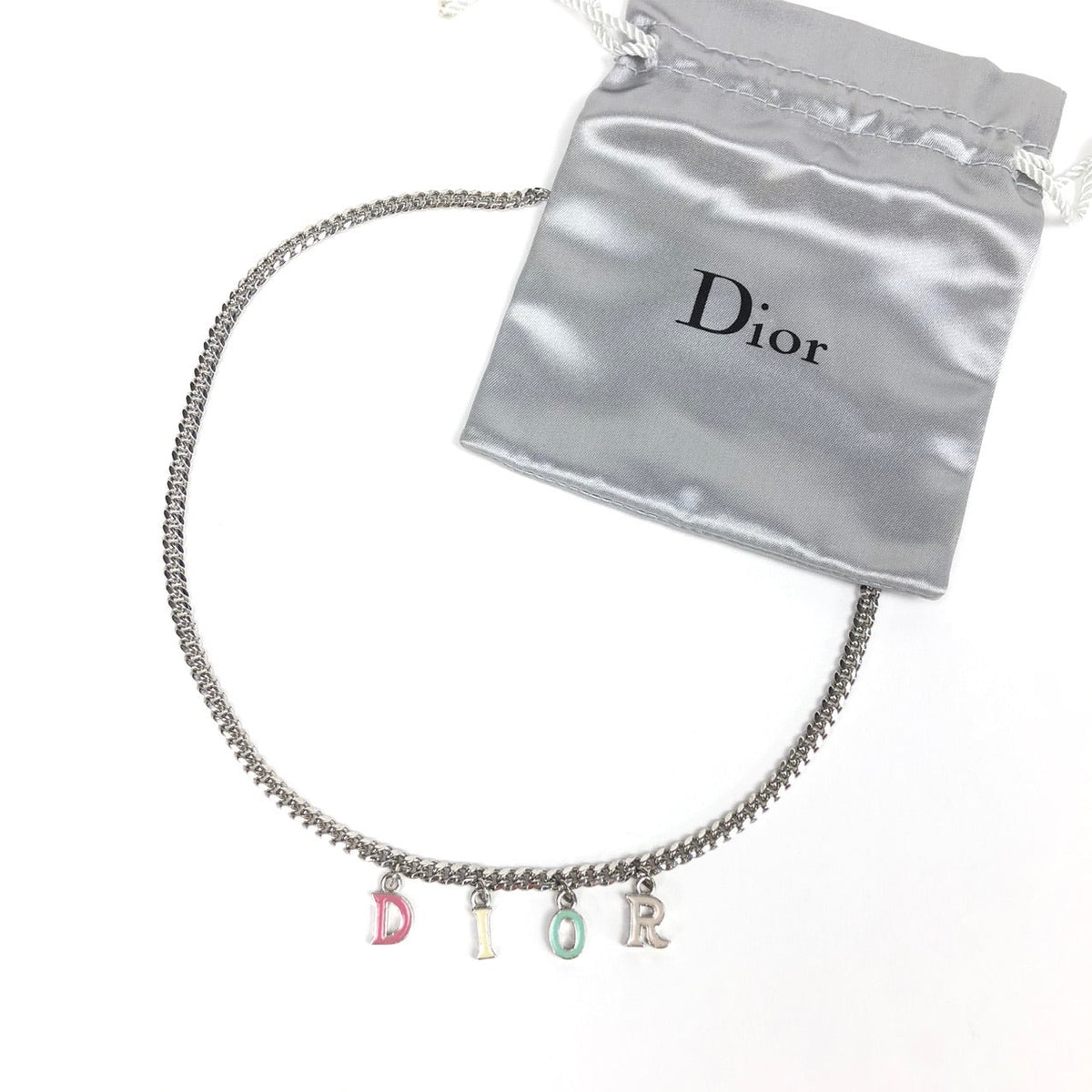 CHRISTIAN DIOR SPELL-OUT NECKLACE