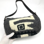 FENDI CASHMERE WOOL BAGUETTE SHOULDER BAG