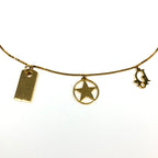 CHRISTIAN DIOR TRIPLE LOGO NECKLACE