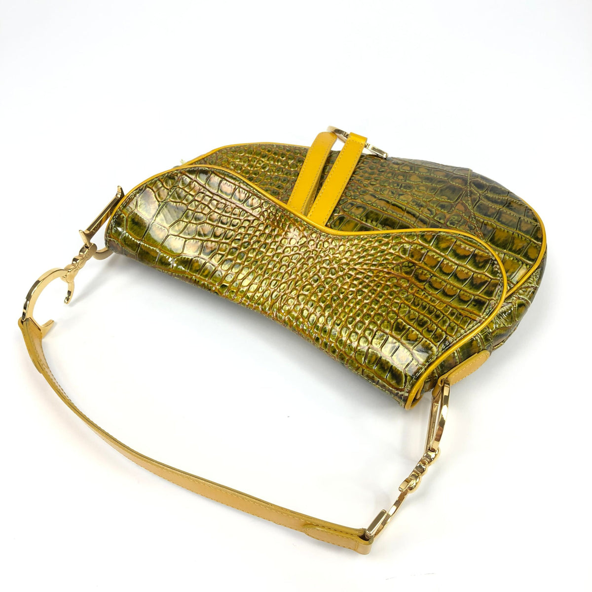 CHRISTIAN DIOR CROCODILE SADDLE BAG