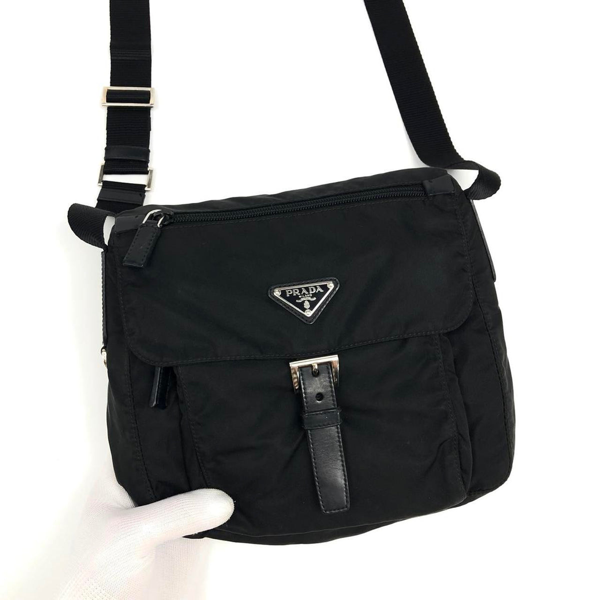PRADA NYLON BUCKLE CROSSBODY BAG