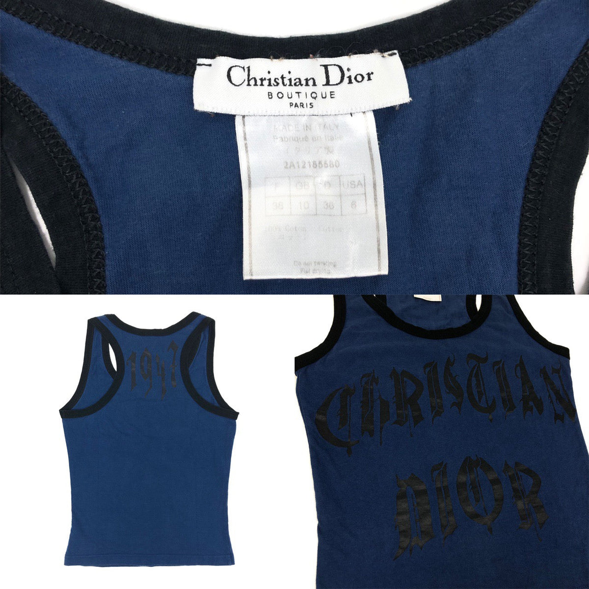CHRISTIAN DIOR ‘CHRISTIAN DIOR’ GOTHIC LOGO TOP