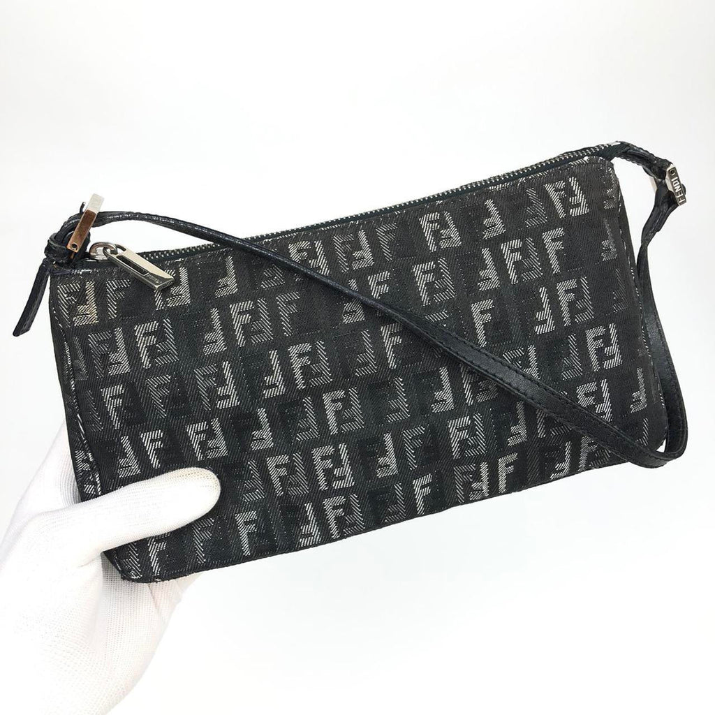 FENDI ZUCCA DENIM SHOULDER BAG