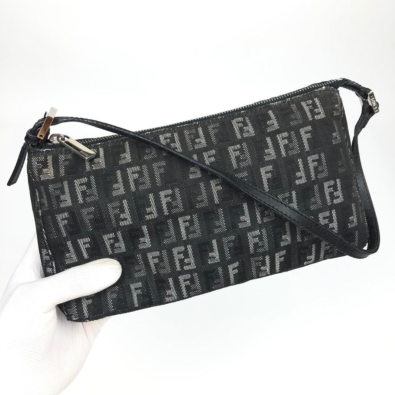 FENDI ZUCCA DENIM SHOULDER BAG