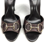 GUCCI MONOGRAM HORSEBIT HEELS -  UK 4.5 / US 6.5 / EU 37.5