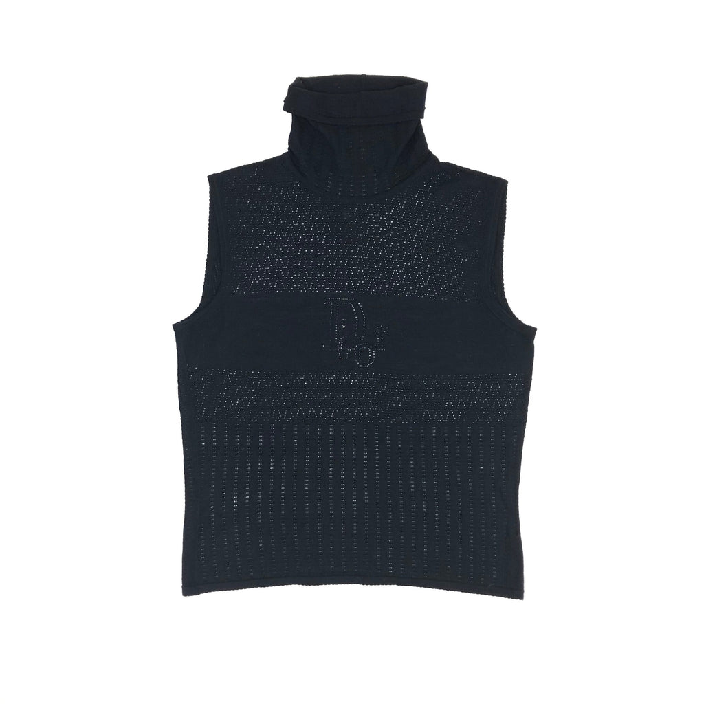 CHRISTIAN DIOR SHEER TURTLE NECK TOP