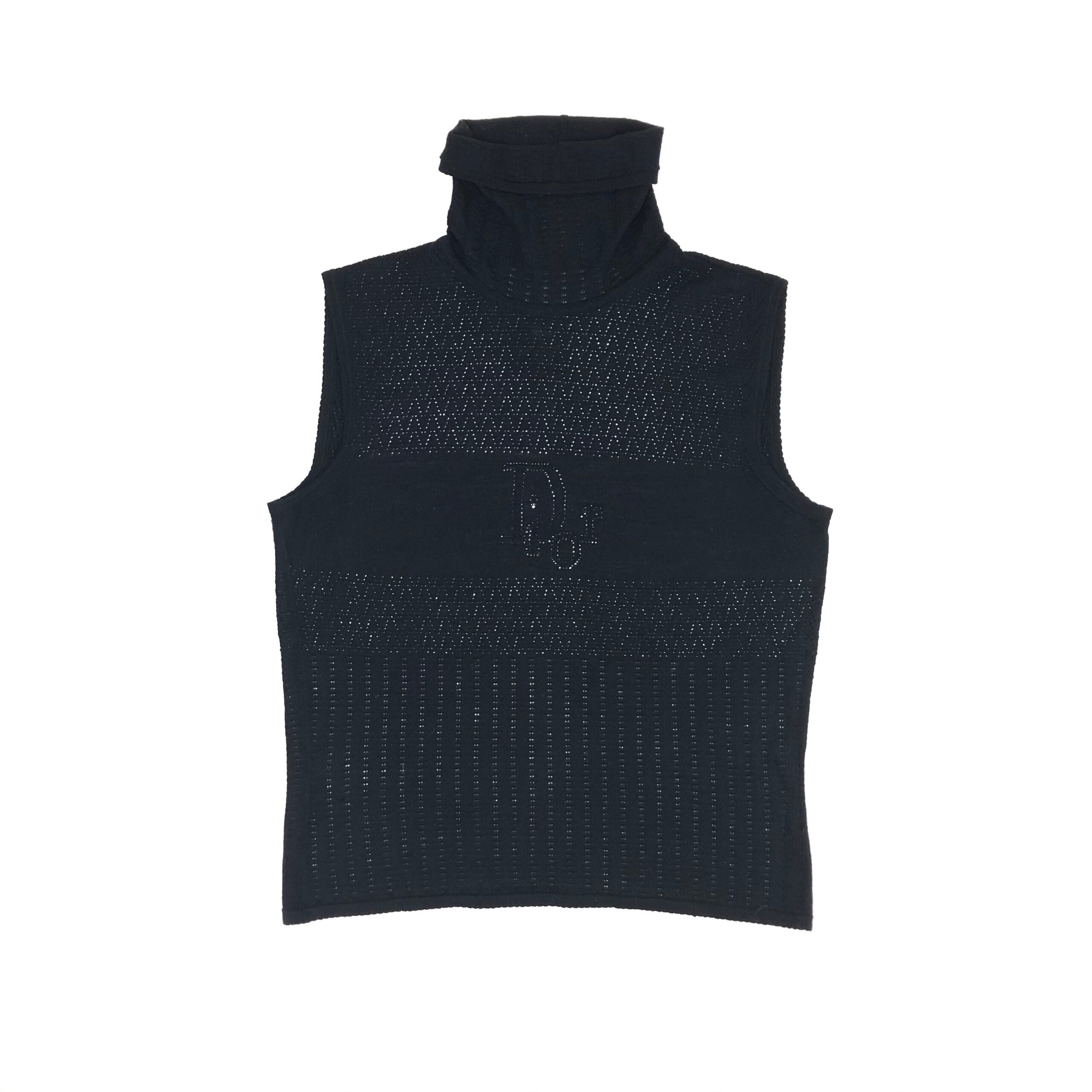CHRISTIAN DIOR SHEER TURTLE NECK TOP