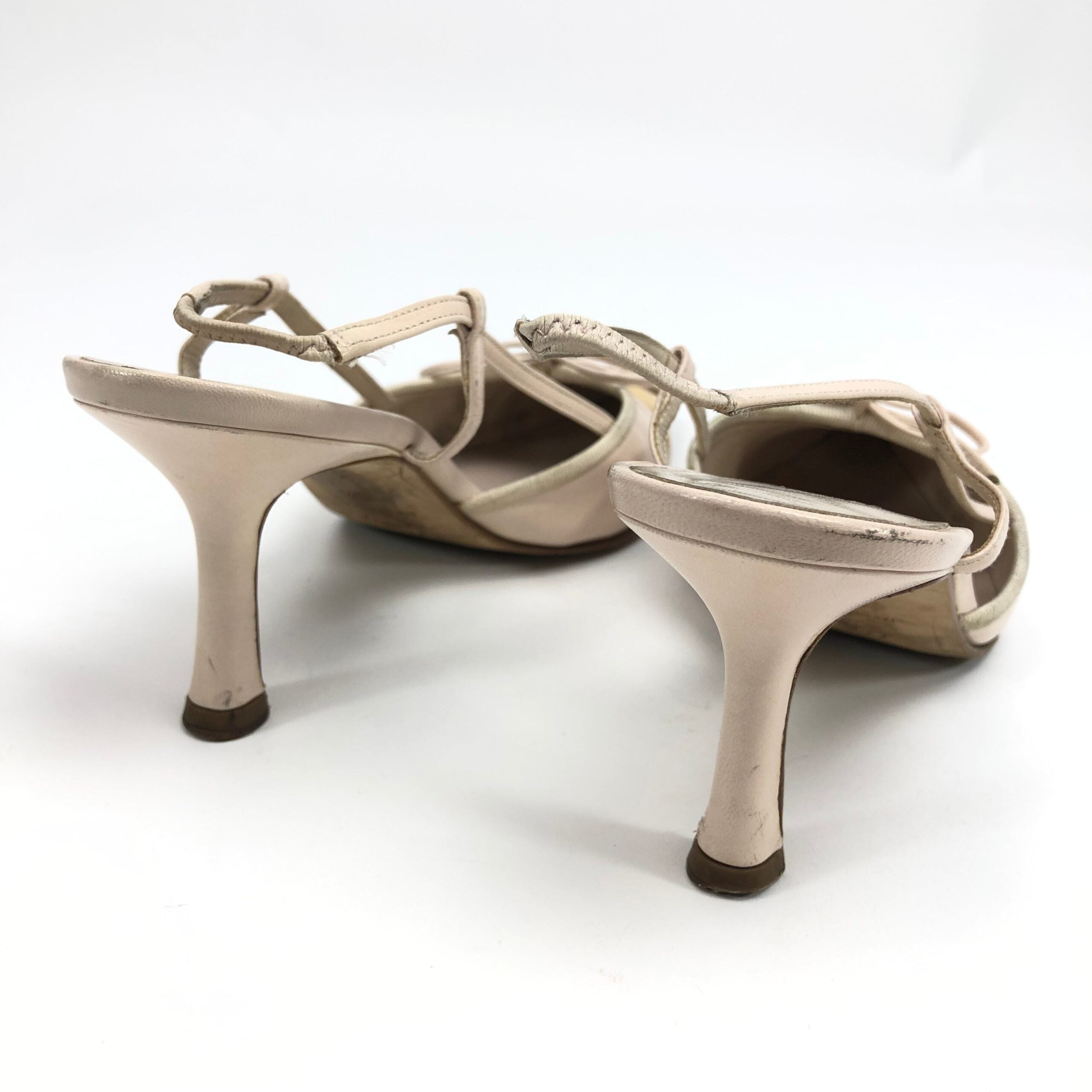 CHANEL LOGO BOW SLING-BACK MULE HEELS -  UK 2.5 / US 4.5 / EU 35.5