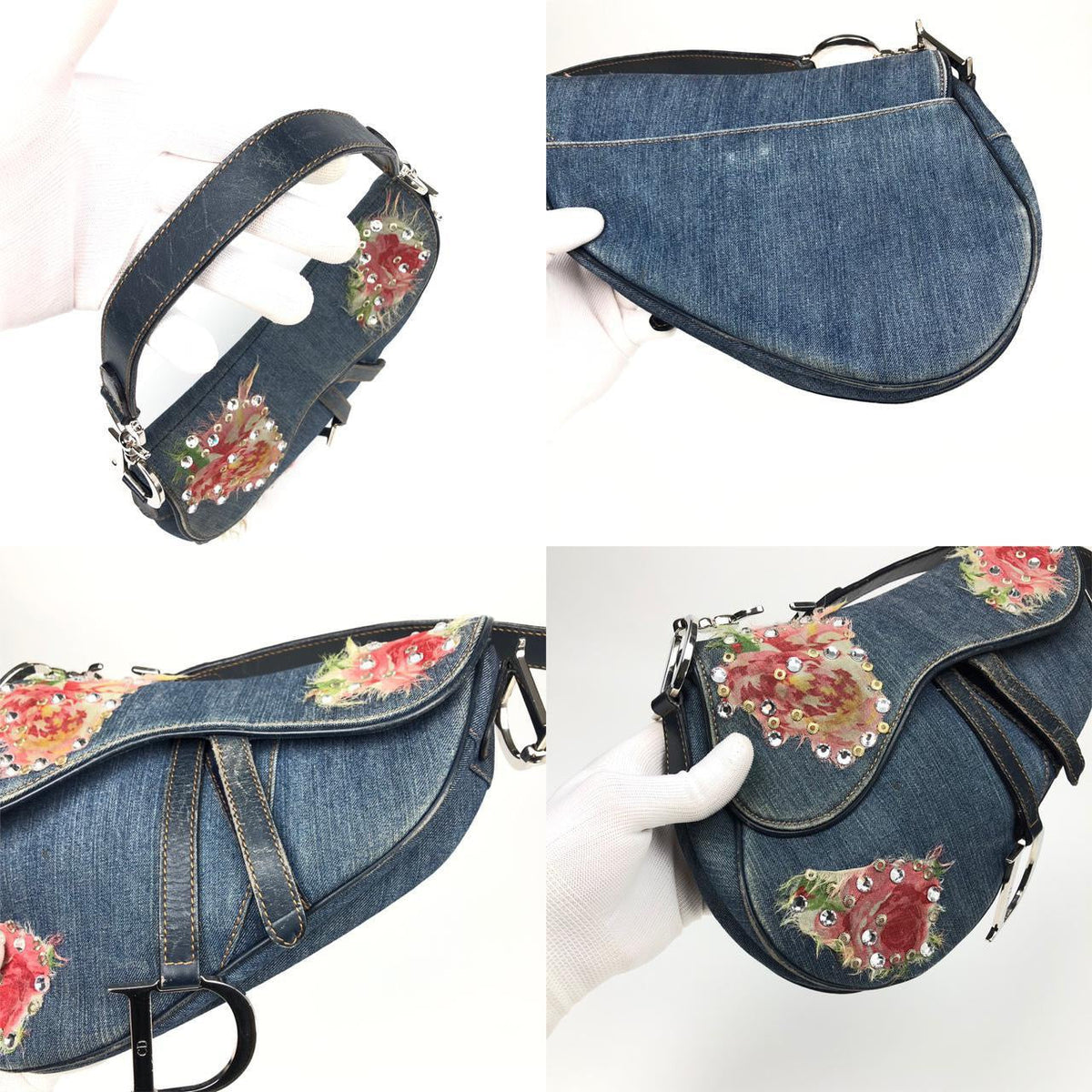 CHRISTIAN DIOR DENIM SADDLE BAG