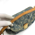 LOUIS VUITTON PLEATY PM BLUE DENIM SHOULDER BAG
