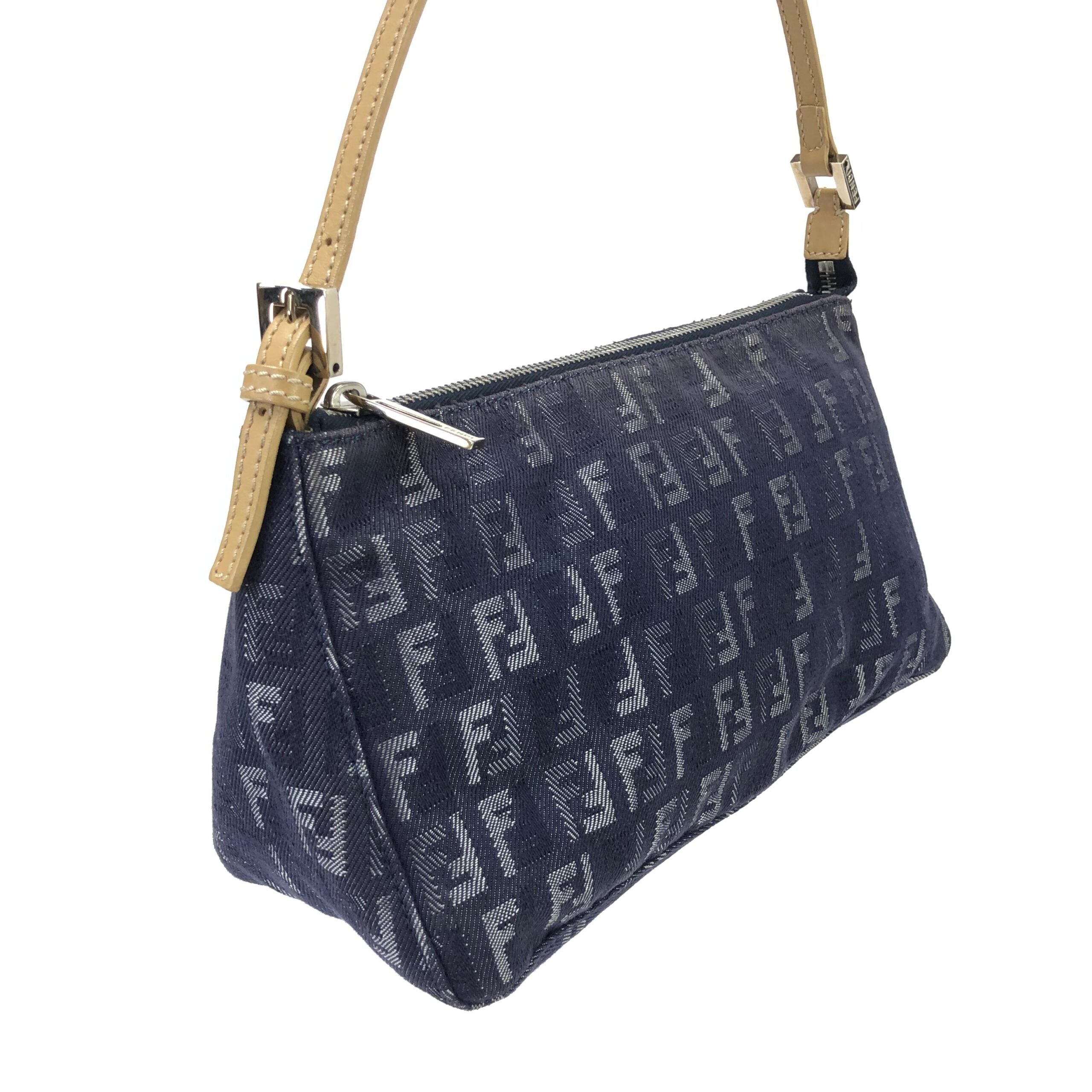 FENDI ZUCCA DENIM SHOULDER BAG