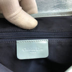 CHRISTIAN DIOR EXOTIC SOFT LIZARD LEATHER DOUBLE SADDLE BAG IN DUCK EGG BLUE