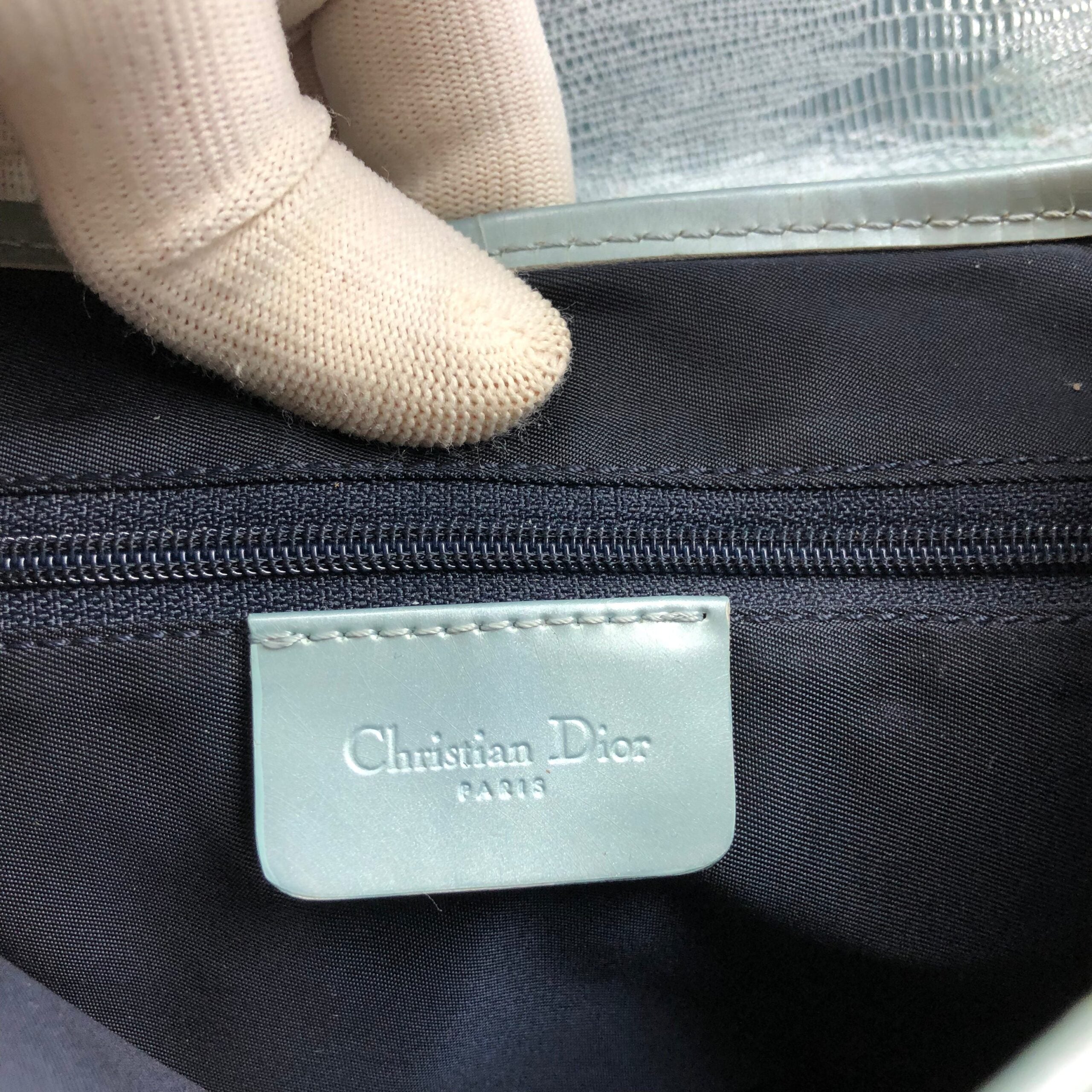 CHRISTIAN DIOR EXOTIC SOFT LIZARD LEATHER DOUBLE SADDLE BAG IN DUCK EGG BLUE