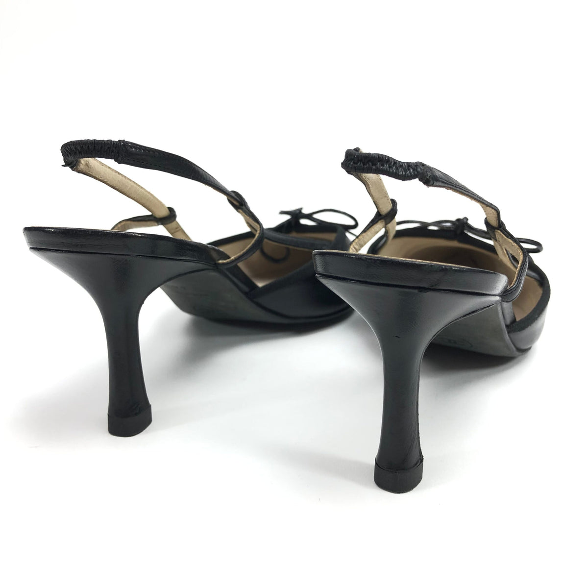 CHANEL LOGO BOW SLING-BACK MULE HEELS - UK 3 / US 5 / EU 36