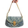 LOUIS VUITTON PLEATY PM BLUE DENIM SHOULDER BAG