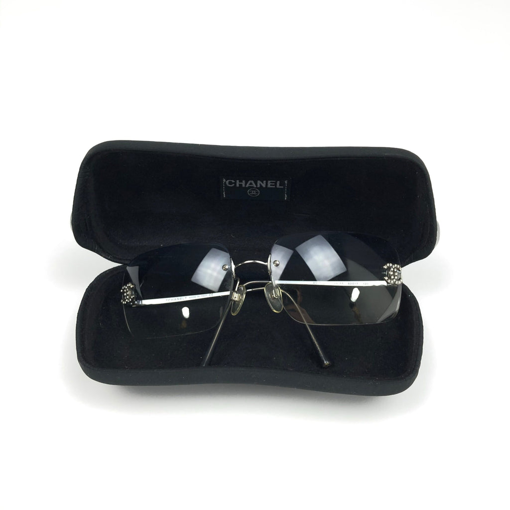 CHANEL BLUE GRADIENT RIMLESS SUNGLASSES