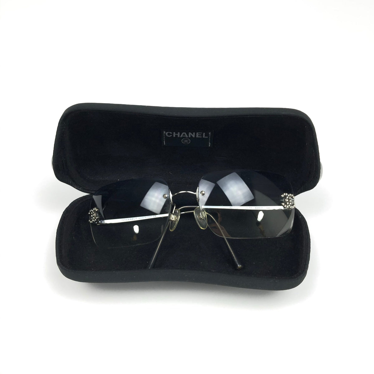 CHANEL BLUE GRADIENT RIMLESS SUNGLASSES