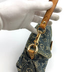 LOUIS VUITTON PLEATY PM BLUE DENIM SHOULDER BAG