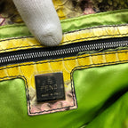 FENDI MULTI COLOUR PYTHON SNAKESKIN BAGUETTE SHOULDER BAG WITH METAL/MIRROR DETAILING