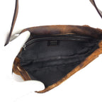 FENDI CALF HAIR BAGUETTE SHOULDER BAG