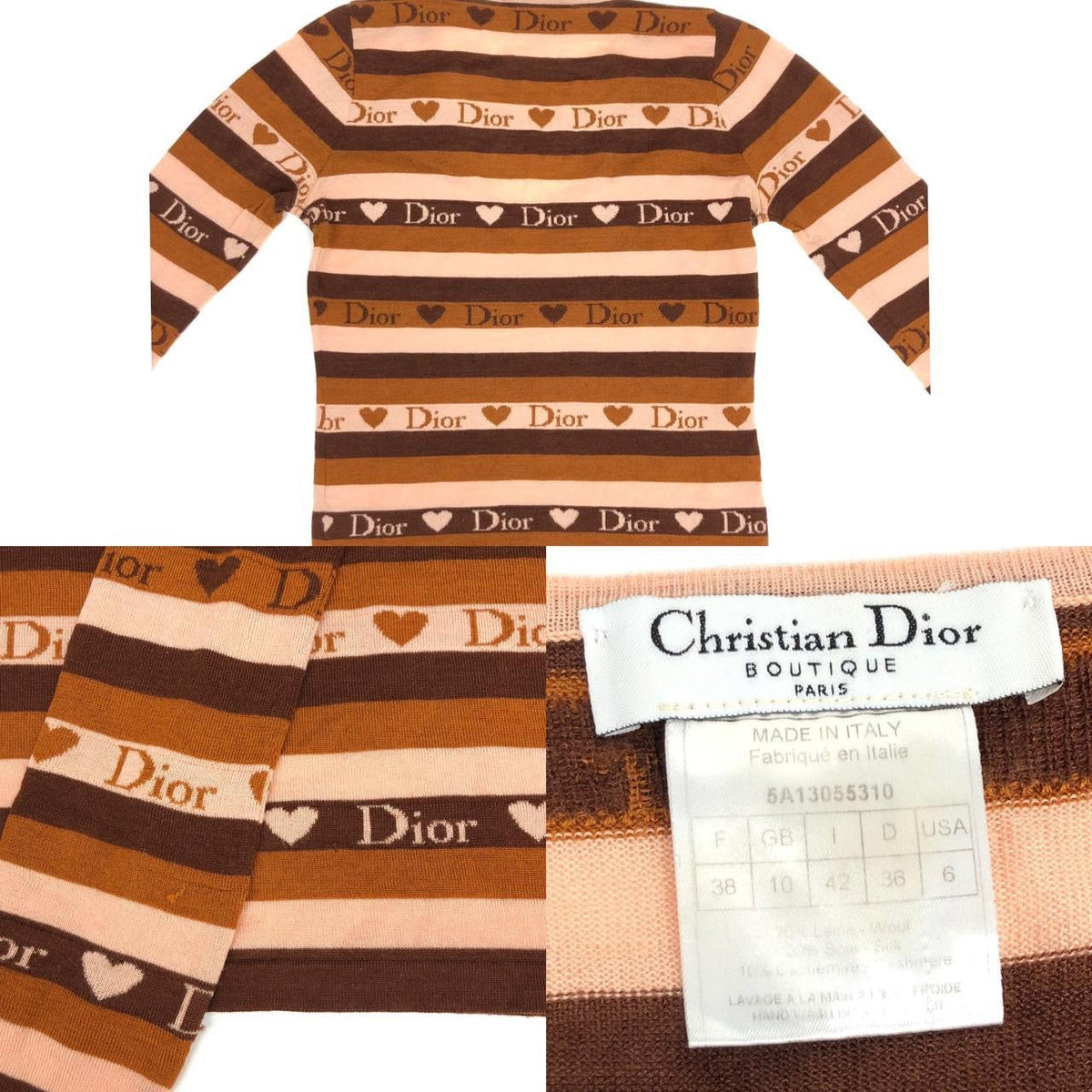 CHRISTIAN DIOR WOOL LONG-SLEEVE TOP
