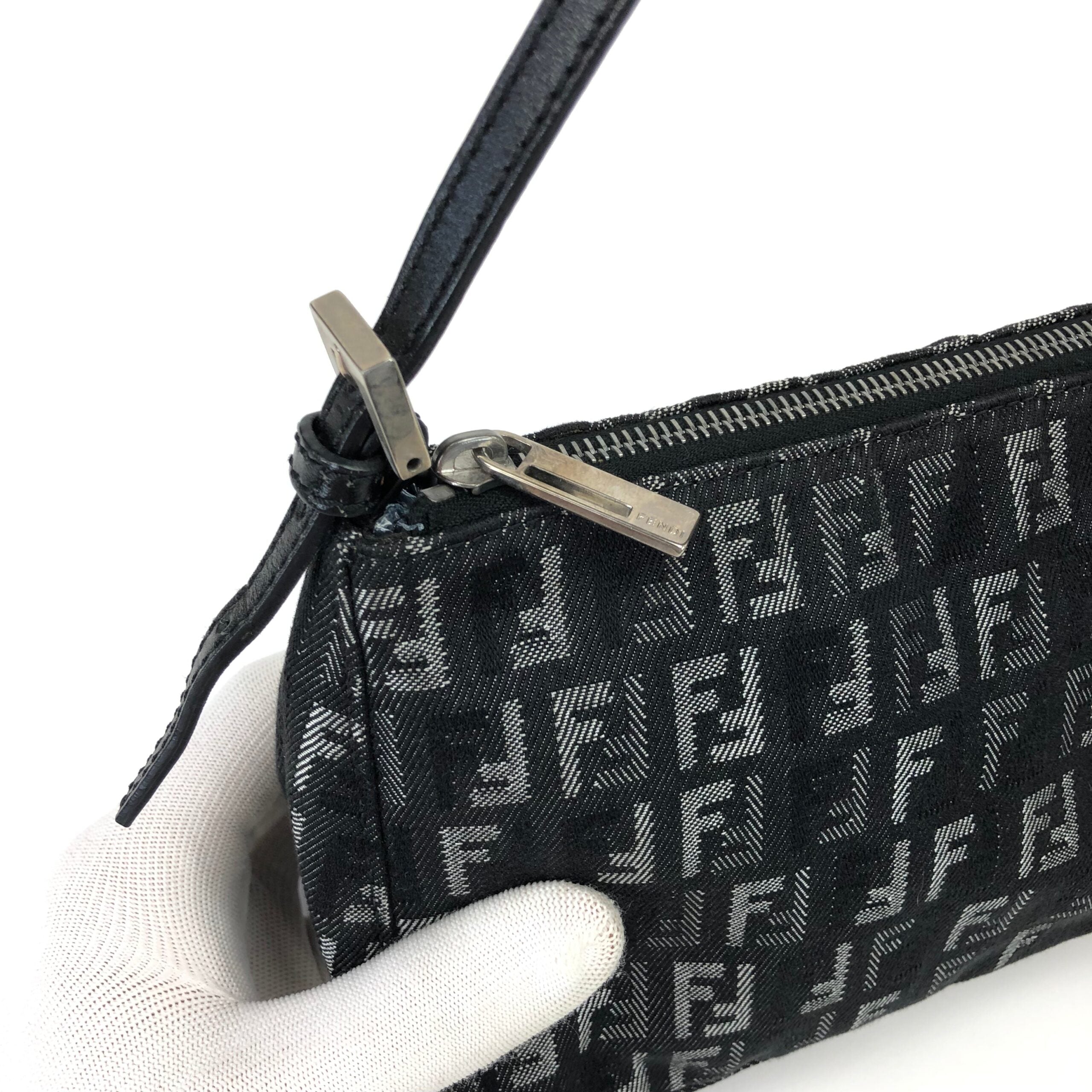FENDI ZUCCA DENIM SHOULDER BAG