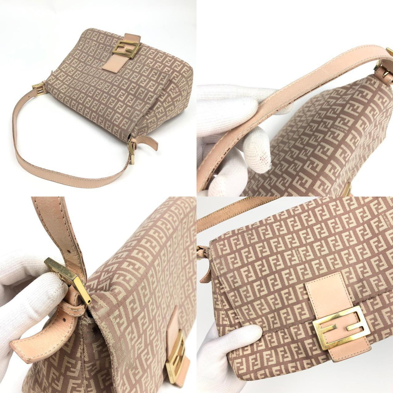 FENDI ZUCCA MAMA BAGUETTE SHOULDER BAG