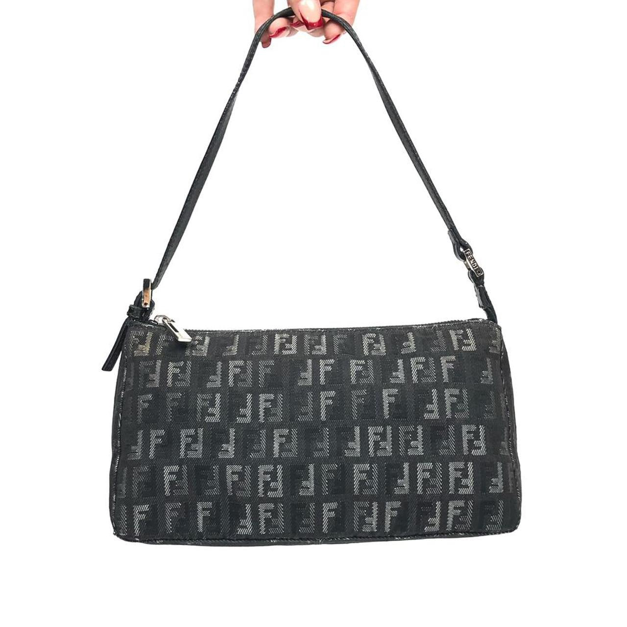FENDI ZUCCA DENIM SHOULDER BAG