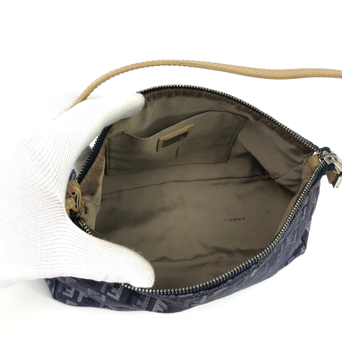 FENDI ZUCCA DENIM SHOULDER BAG