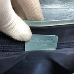 CHRISTIAN DIOR EXOTIC SOFT LIZARD LEATHER DOUBLE SADDLE BAG IN DUCK EGG BLUE