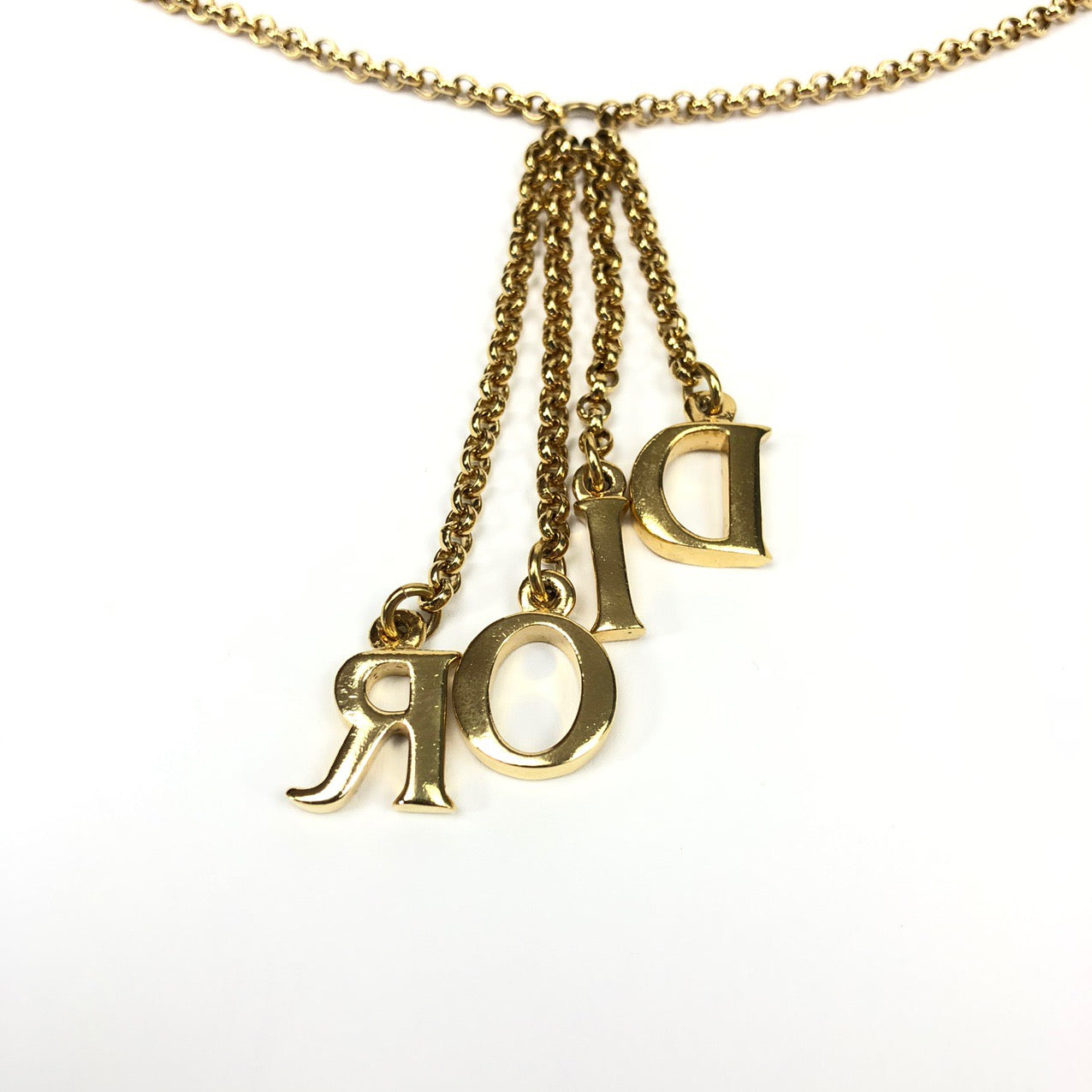 CHRISTIAN DIOR SPELL-OUT NECKLACE
