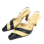 CHANEL LOGO SLING-BACK MULE HEELS -  UK 4, US 6, EU 37