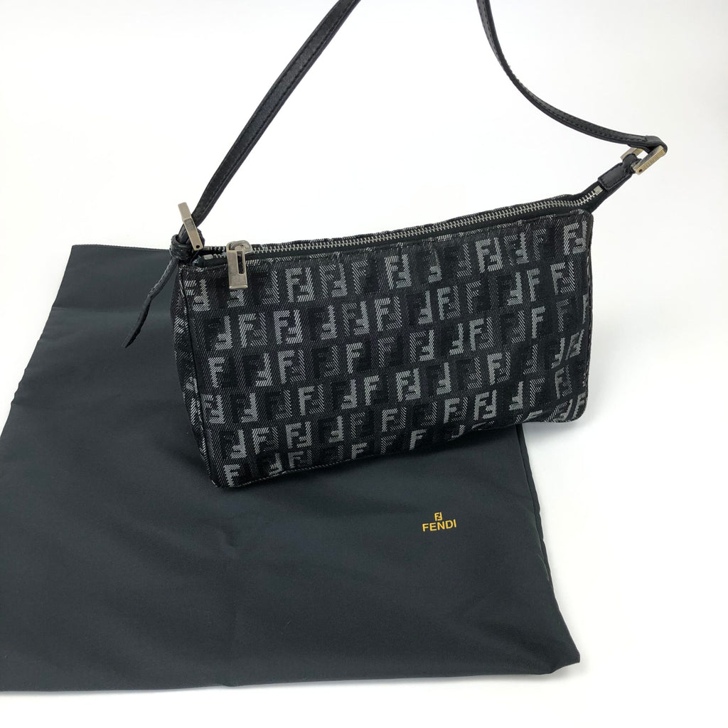 FENDI ZUCCA DENIM SHOULDER BAG