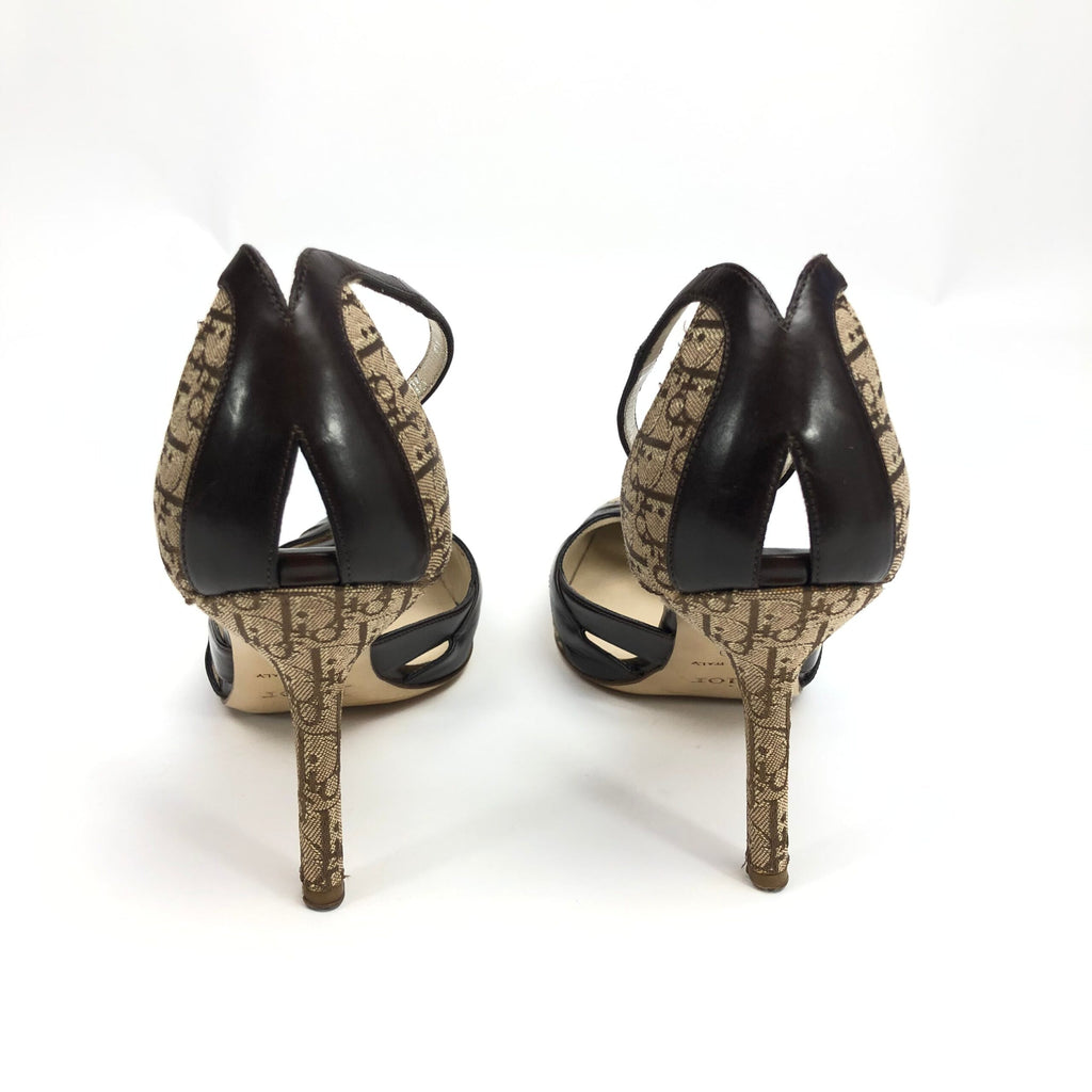 CHRISTIAN DIOR MONOGRAM HEELS -  UK 2.5, US 4.5, EU 35.5