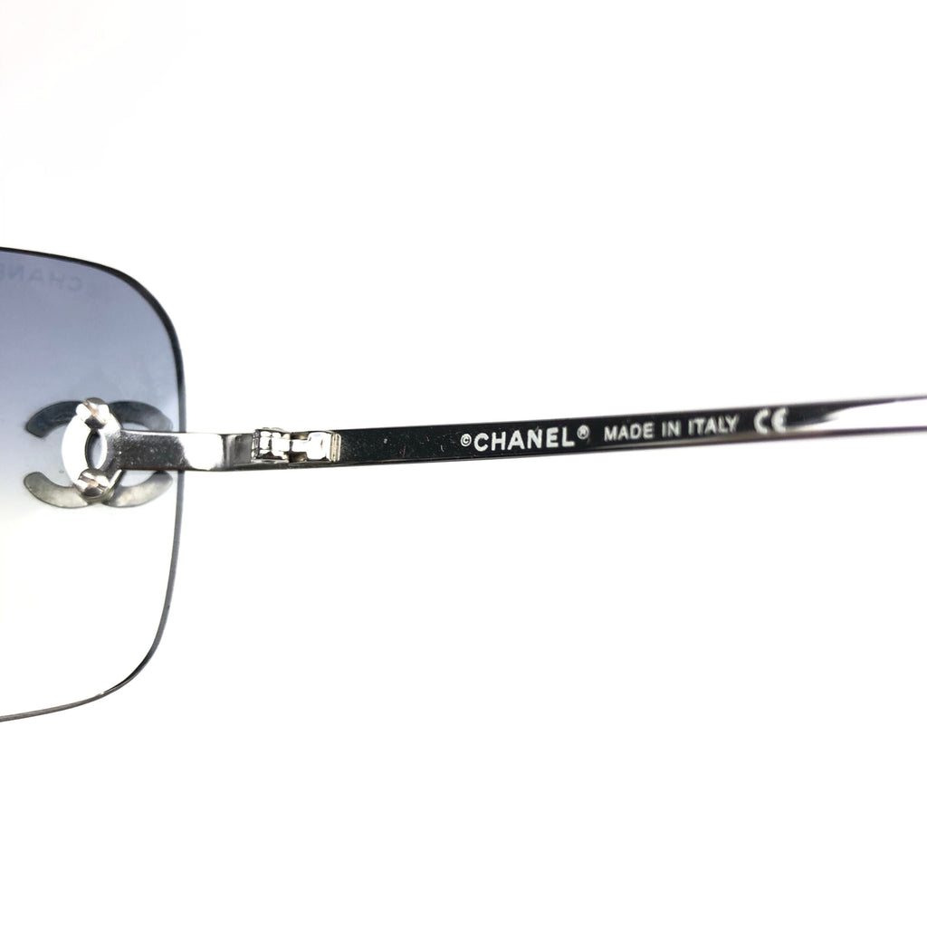 CHANEL BLUE GRADIENT RIMLESS SUNGLASSES