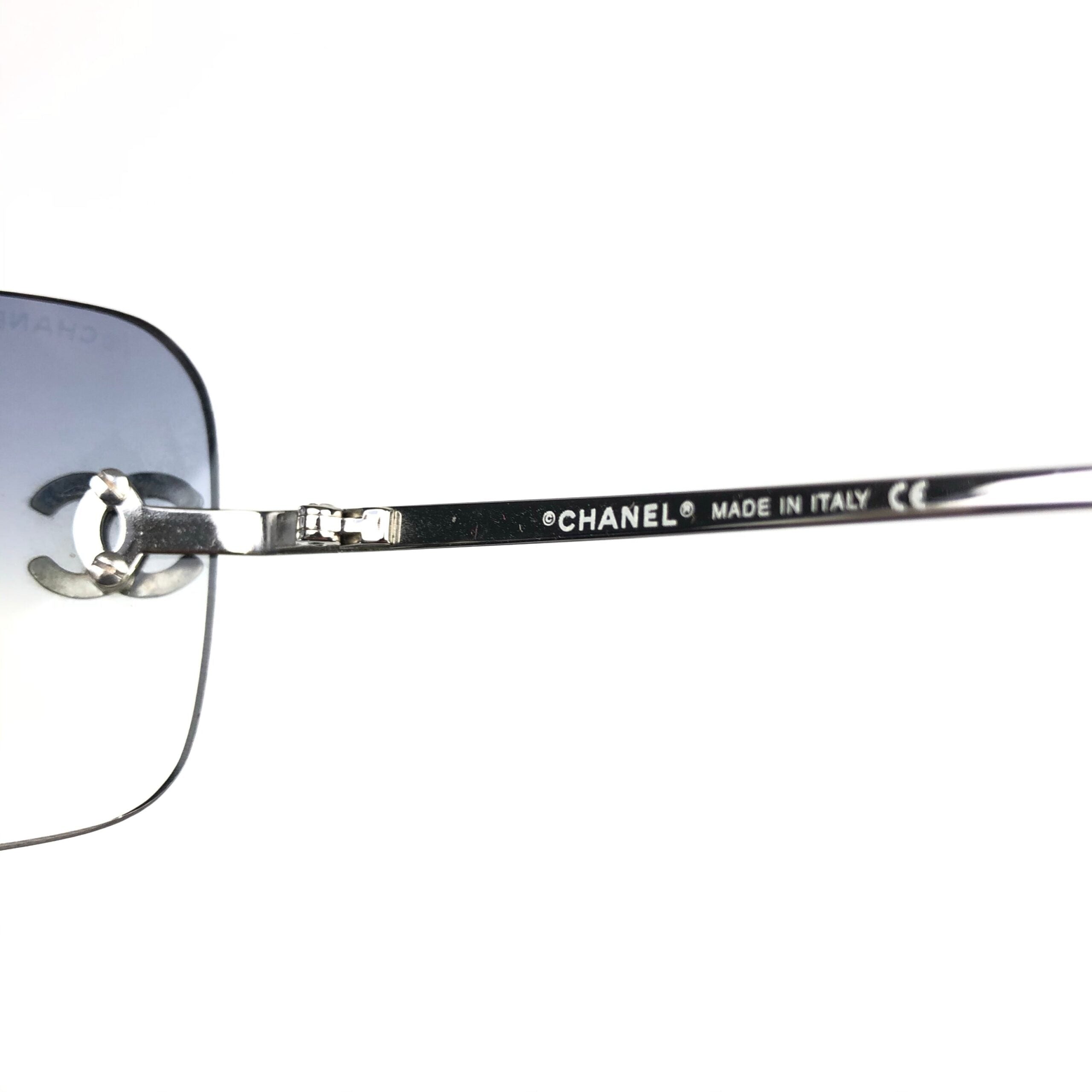 CHANEL BLUE GRADIENT RIMLESS SUNGLASSES