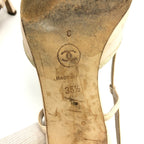 CHANEL LOGO BOW SLING-BACK MULE HEELS -  UK 2.5 / US 4.5 / EU 35.5