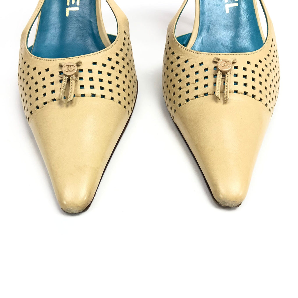 CHANEL SLING-BACK MULE HEELS - UK 3.5 / US 5.5 / EU 36.5